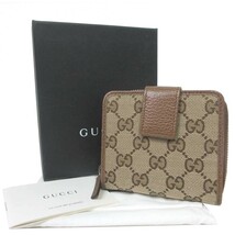 グッチ 二つ折り財布(小銭入れあり) GUCCI キャンバス×レザー GGスプリーム 346056 KY9LG 8610 アウトレット レディース _画像3