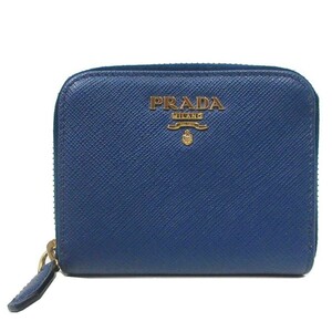 プラダ PRADA ロゴ ラウンドファスナー コインケース 1MM268 QWA F0016 SAFFIANO METAL BLUETTE (ブルー系)アウトレット レディース 