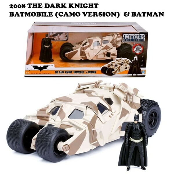 1:24 2008 THE DARK KNIGHT BATMOBILE W/BATMAN CAMO【バットモービル】【JADA ミニカー】