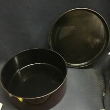 茶櫃 茶道具 煎茶道具 煎茶盆　漆芸　朱塗り　根来　　堆朱　漆器　煎茶箱　丸盆　本漆器　葉模様入　彫刻　葉っぱ　茶器 木製_画像5