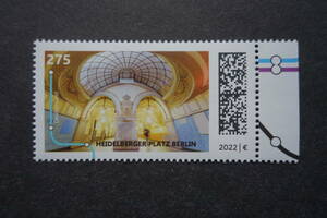 外国切手：ドイツ切手 「（地下鉄駅）ベルリン・ハイデルベルガー・プラッツ駅」1種完 未使用