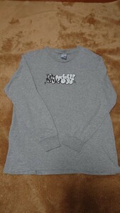 00s OLD STUSSY ステューシー タギングロゴ ロンT 銀タグ グレー Mサイズ USA製 レア物 