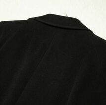 滑らかな肌触り★極美品★ピュアカシミヤ100% LL XL ステンカラーコート ロング 黒 ブラック PURE CASHMERE 撥水加工 ビジネス 通勤 通学_画像8