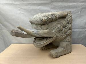 大きい木鼻 獏 獅子鼻 長さ42cm 5.7kg / 木彫り 仏教美術 神社仏閣 象鼻