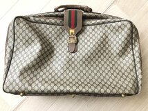 ■オールドグッチ GUCCI ボストンバッグ 旅行かばん 大容量 約67cm！！ シェリーライン★_画像2