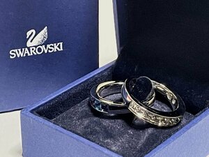 ■美品SWAROVSKI スワロフスキー リング 1808603 LMUL/RHS RING 約17号 2点入り アクセサリー　ケース付★