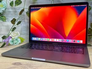 【美品♪】MacBook Pro 2017 A1708[Core i7 7660U 2.5GHz/RAM:8GB/SSD:256GB/13.3インチ]Ventura スペースグレー 動作品