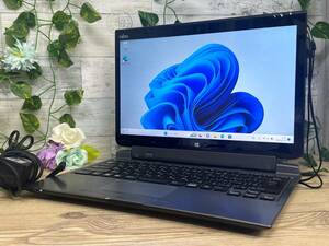 【良品♪】富士通 ARROWS Tab Q736/P [Core i5 6300U 2.4GHz/RAM:4GB/SSD:128GB/13.3インチ]Windows 11 キーボード(NKB11)付 