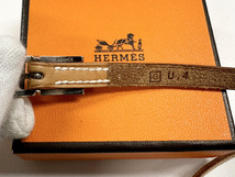 100円～★HERMES エルメス 美品 アピ3 ロングレザーブレスレット シルバー Api3 チョーカー 3連 バングル 箱付き_画像5