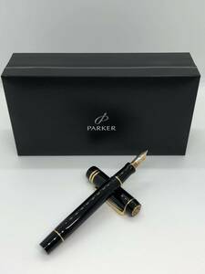 【美品】PARKER パーカー 万年筆 DUOFOLD デュオフォールド ペン先 18K 750 筆記用具 文房具　K11