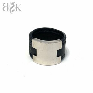  Hermes Roo Lee кольцо кольцо кожа чёрный серебряный металлические принадлежности HERMES +