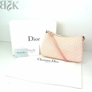 ディオール トロッター ワンショルダーバッグ キャンバス ピンク ギャランティ付き Christian Dior ∞