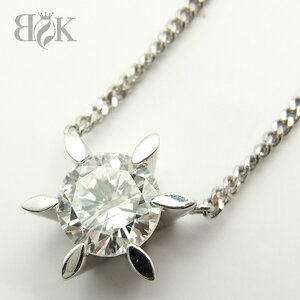 PT900/PT850 ダイヤモンドネックレス 0.73ct 4.3g 長さ：約40.5cm トップ幅：約8.5mm プラチナ ∞