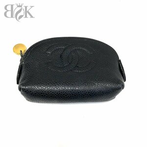 シャネル ココマーク キャビアスキン コインケース CHANEL 中古 シールあり ＋