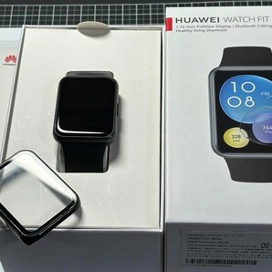 美品　HUAWEI　WATCH FIT2 FIT ファーウェイ スマートウォッチ WATCH 腕時計 band 6 7 8 大画面 2 着信通知 歩数計 防水 充電ケーブル