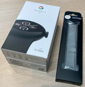 K-【新品・未開封】(バンドセット)Google Pixel Watch 2 Matte Black ケース/Obsidian アクティブ バンド＋シルバーメッシュバンド