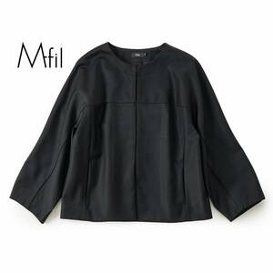 美品★M・filエムフィル4.3万★36size/7号★ジャケット黒J107