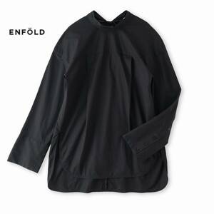 美品★ENFOLDエンフォルド★38size/9号★ブラウス黒J189