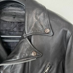 超美品 クロムハーツ JJ DEAN レザーライダース VJ ディーン chrome hearts クロスパッチの画像3