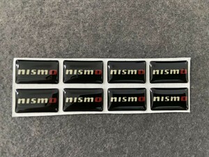 12★ nismo 用 8枚セット カーステッカー エンブレム シール プレート 硬質透明プラスチック 強粘着力 18ｘ10MM　送料無料