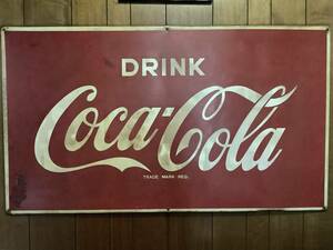 昭和レトロ 超希少 1970年代 コカコーラ 大型看板142x81㎝ コカ・コーラ Coca Cola ビンテージ ヴィンテージ