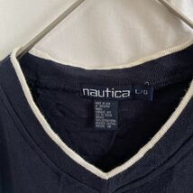 nautica アメリカ製　Ｖネックニットベスト　古着　Lサイズ　ネイビー　プルオーバー　ヴィンテージ _画像3