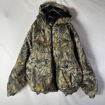 WFS BURLY CAMO TAN ハンティングジャケット　古着　2Xサイズ　中綿入り　フーディ_画像1