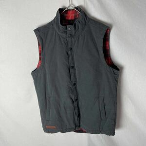 simply southern ワークベスト　古着　Sサイズ　グレー　WORK WEAR 裏地チェック柄