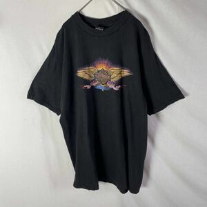 HARLEY-DAVIDSON アメリカ製　半袖プリントTシャツ　古着　Lサイズ　ブラック　