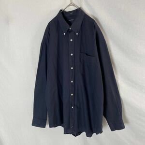 NAUTICA 長袖ボタンダウンシャツ　古着　XLサイズ　ネイビー　