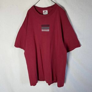 90's アメリカ製　ナイキ　半袖プリントTシャツ　古着　Lサイズ　レッド　ヴィンテージ 