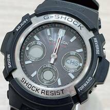 カシオ CASIO ジーショック G-SHOCK SHOCK RESIST AWG-M100 タフソーラー 腕時計 黒文字盤 ブラック【17507_画像1
