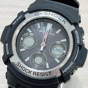 カシオ CASIO ジーショック G-SHOCK SHOCK RESIST AWG-M100 タフソーラー 腕時計 黒文字盤 ブラック【17507