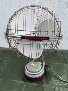 MITSUBISHI Mitsubishi sepiyaDM-12LE 30cm electric fan operation goods Showa Retro antique that time thing 