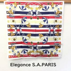 [ハンカチ] ファッション小物「Elegance S.A.PARIS」アルプス・カワムラ クマ テディーベア 可愛い 浮き輪 パラソル ストライプ