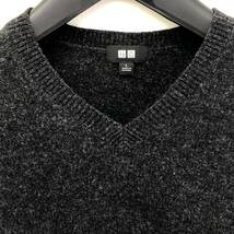 [洋服] メンズ「UNIQLO：ユニクロ プレミアムラム Vネックセーター ブラック」 サイズ：L 長袖 PURE NEW WOOL ファッション_画像2