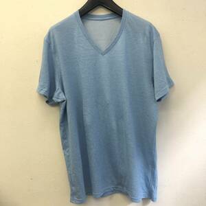 [洋服] メンズ「UNIQLO：ユニクロ Vネック半袖Tシャツ ライトブルー」 サイズ：XXL ファッション
