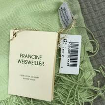 [服飾] レディース「Francine Weisweiller：ストール オリーブ」 シルク：60％・カシミア：40％ 約48cm×168cm 未使用・タグ付き_画像2