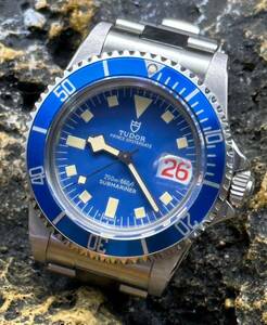 TUDOR ヴィンテージカスタム　Ref.9411/0 スノーフレーク / 青イカサブ OH済　サブ専用ブレス/5連ブレス付　精度良好！