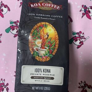 最終出品 送料込 ハワイアンコーヒー 100%コナコーヒー KOA COFFEE 226g 豆 ホールビーン WHOLEBEAN ハワイ購入 高級品 4月18日期限の画像2