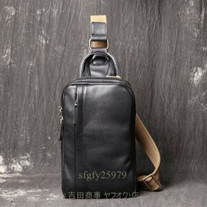 ☆新品メンズバッグ 多機能 本革 牛革 ボディバッグ ワンショルダーバッグ レザー 大容量 iPad対応 斜め掛けバッグ カジュアル鞄