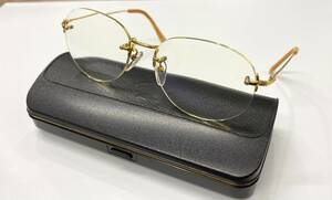 904-90021 中古品 K１８ ツーポイント 眼鏡フレーム PARIS MIKI SUPER SMOOTH AU-112 １８金 総重量２５．５ｇ 穴あけ眼鏡 フチなし眼鏡