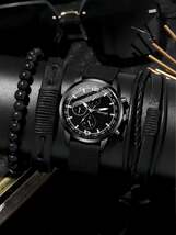 腕時計 メンズ セット ビジネス トレンド メンズ ベルト 腕時計 ウォッチ 織りブレスレット コンビセット 4個セット_画像1