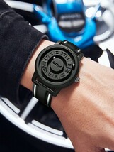 腕時計 メンズ クォーツ ブラックテクノロジー マグネット 機能性 ラバーストラップ メンズ ウォッチ 1本_画像2