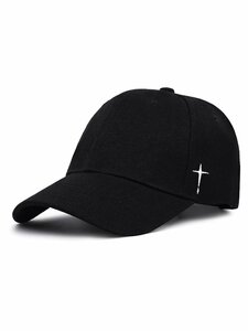 レディース アクセサリー 帽子 1個 ユニセックス 刺繍 十字 デザイン 調整可能 野球帽 付き マジックテープ アウトドアレジャ