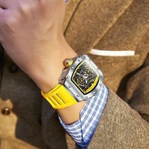 腕時計 メンズ 機械式 ブランドファッション自動巻き腕時計メンズカジュアル腕時計メカニックウォッチスケルトン腕時計_画像3