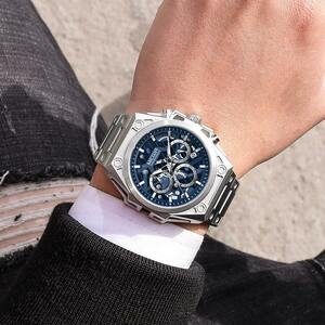 腕時計 メンズ クォーツ メンズ クロノグラフ ビジネス腕時計 日付表示 ブランド ステンレス製バンド シンプルで上品 ルミナス機