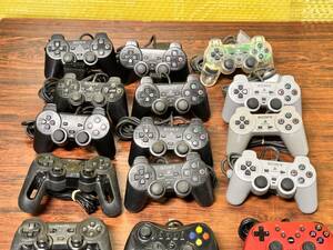 SONY Playstation PS3 PS2 PS1 15controllers working ソニー プレステ PS3 PS2 PS1 コントローラ 15台 動作品有 D261