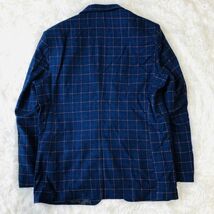 ★希少のビッグサイズ4XL★スーツ　セットアップ　スリーピース　テーラードジャケット　ネイビー　ウィンドウペンチェック　総裏　メンズ_画像4