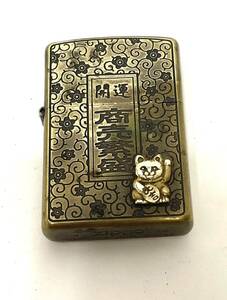 ZIPPO オイルライター 商売繁盛　招き猫　